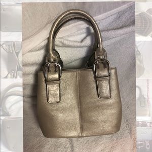 Tignanello gold bucket French tote never used